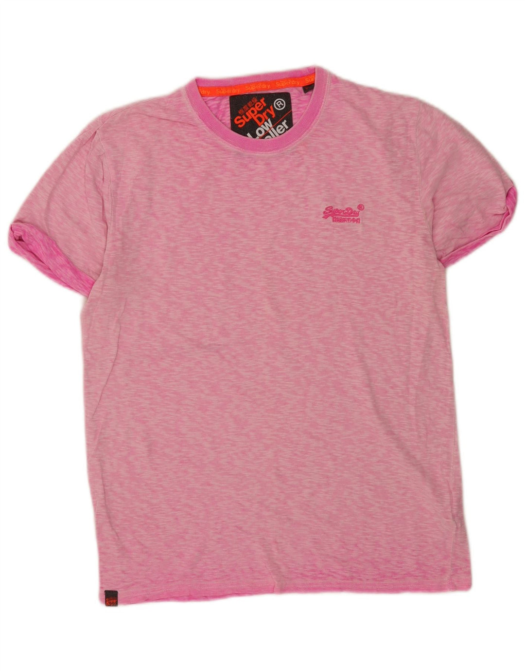 T-shirt męski Superdry Średnio różowy, bawełniany nakrapiany