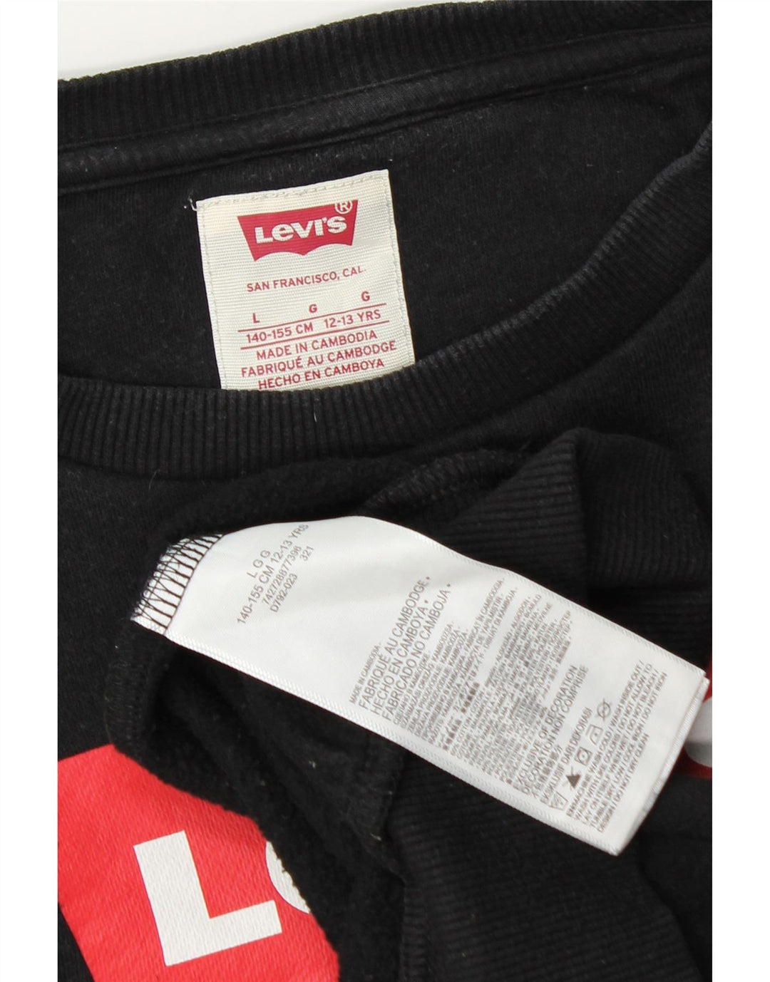 Dziewczęca bluza oversize z grafiką Levi's, 12-13 lat, duża, czarna