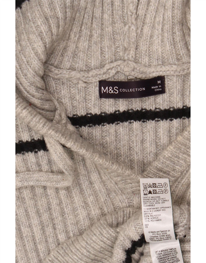 Damski sweter z kapturem Marks & Spencer UK 14 w średnie szare paski