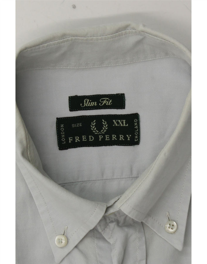 Koszula męska FRED PERRY Slim Fit 2XL, niebieska, bawełniana