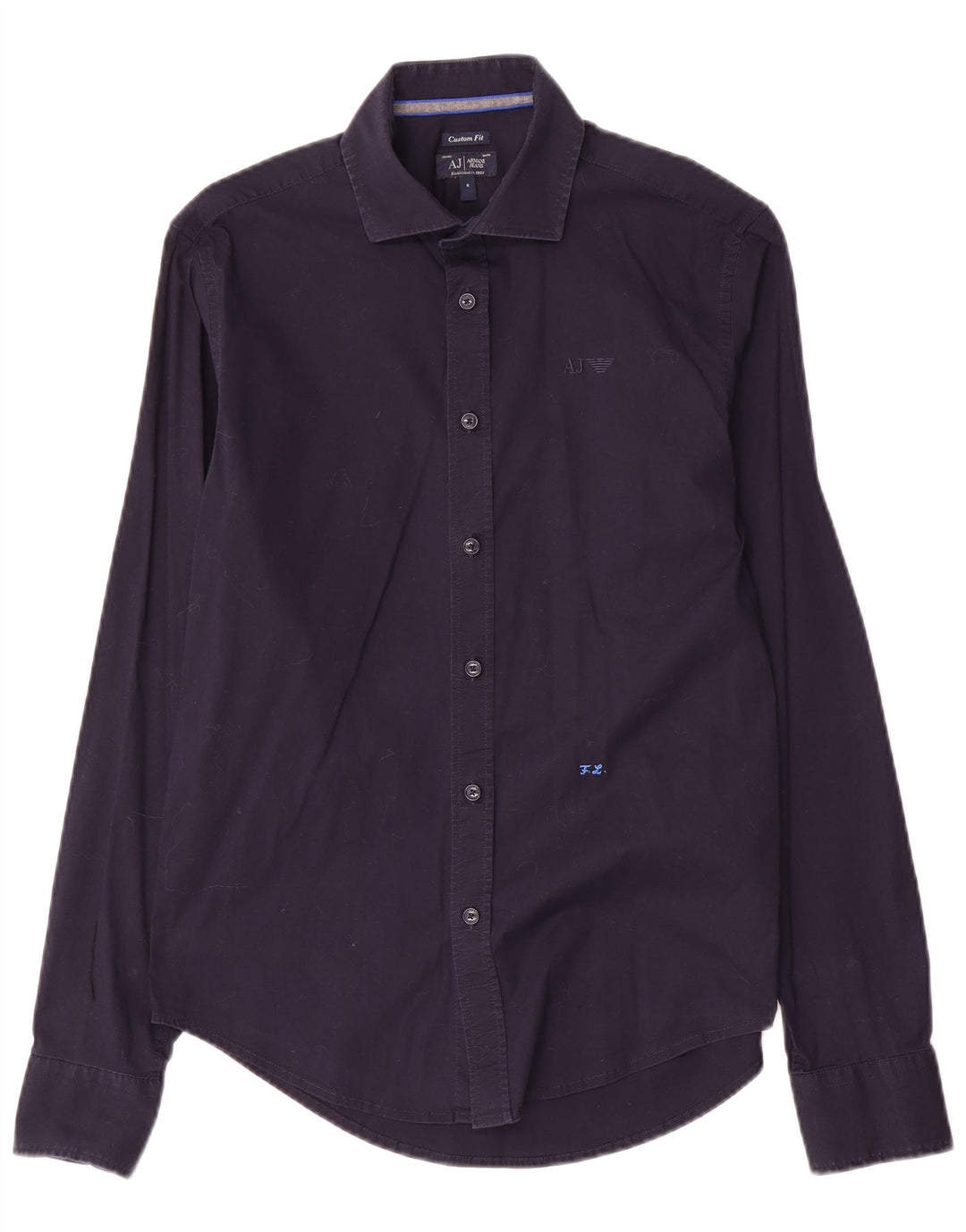 Koszula męska Armani Jeans Custom Fit, mała, granatowa, bawełniana