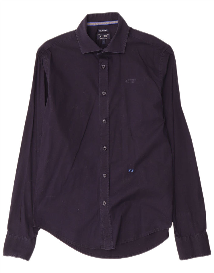 Koszula męska Armani Jeans Custom Fit, mała, granatowa, bawełniana