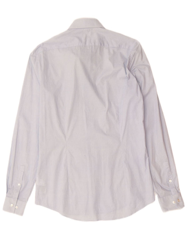 Koszula męska CALVIN KLEIN o dopasowanym kroju, rozmiar 38 15, bawełniana w kolorze średniego niebieskiego w cętki