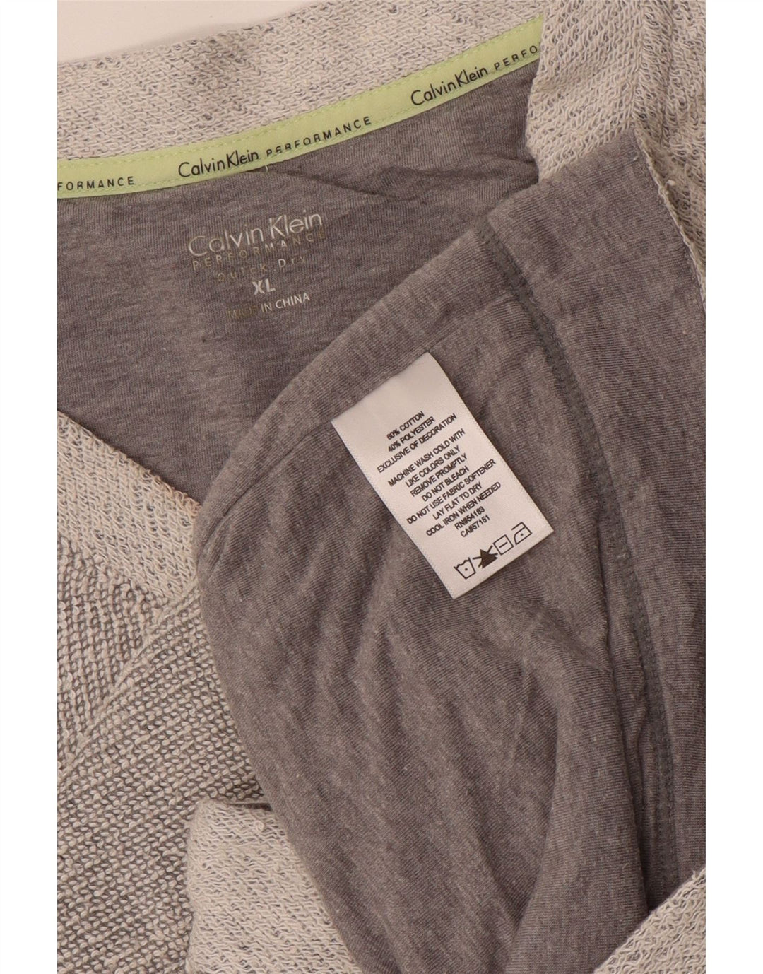 Damski sweter rozpinany CALVIN KLEIN UK 18 XL, szara, bawełniana w bloki kolorów