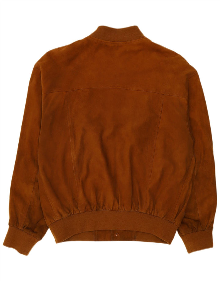 Vintage męska zamszowa kurtka bomber IT 56 3XL brązowa skóra