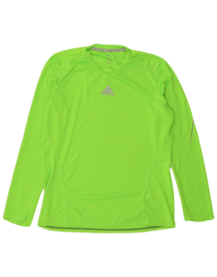 ADIDAS Mens Climalite Top Long Sleeve Large Green Polyester