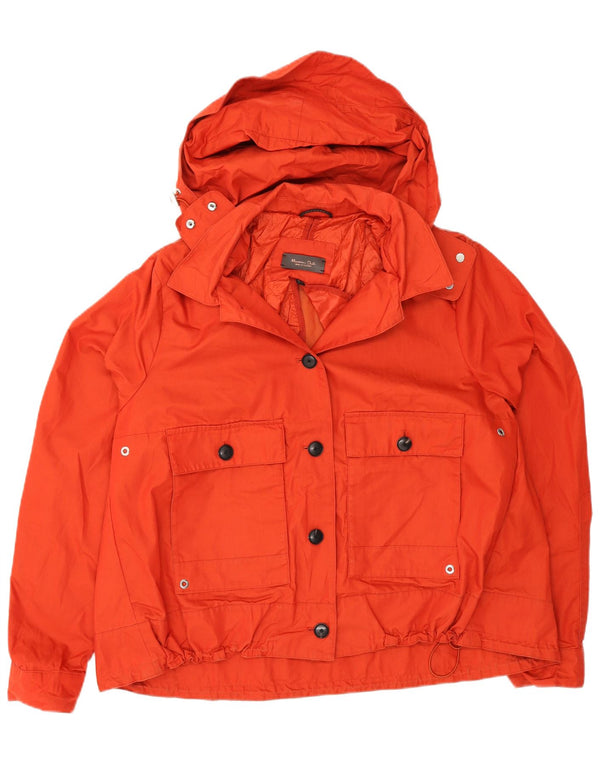 Damska kurtka bomberka z kapturem Massimo Dutti UK 18 XL, pomarańczowy poliester