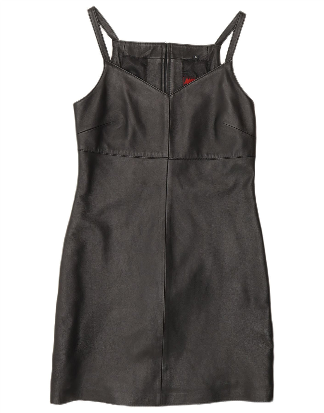 MADDOX Damska sukienka skórzana bez rękawów, UK 10, mała, czarna skóra