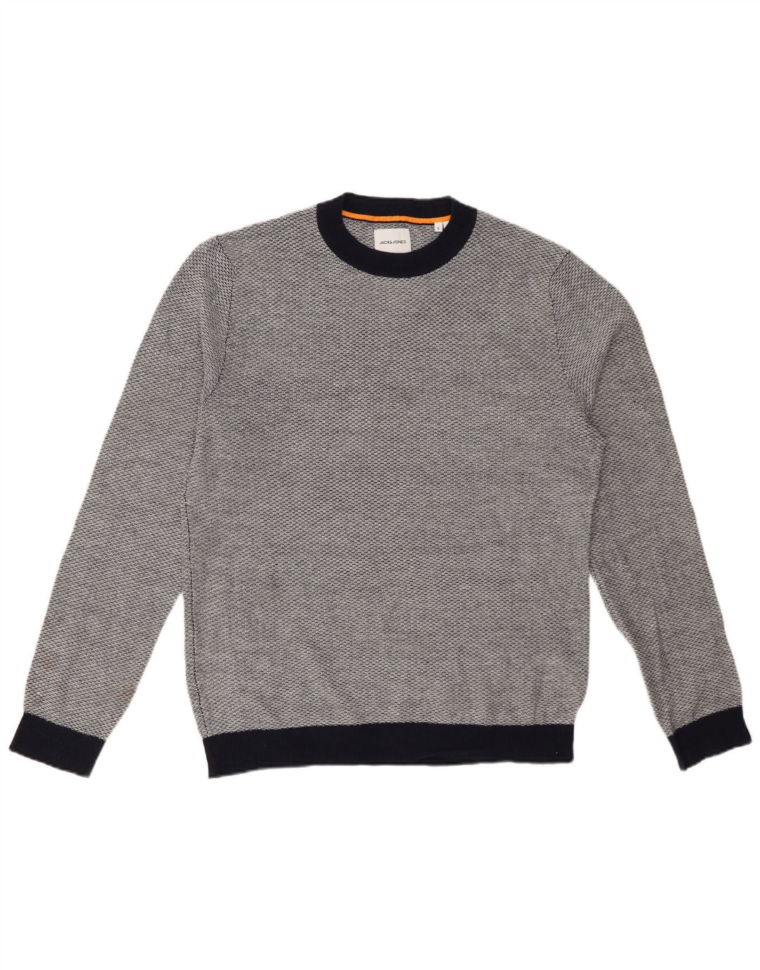 JACK & JONES Męski sweter z okrągłym dekoltem, duży, szary, akrylowy
