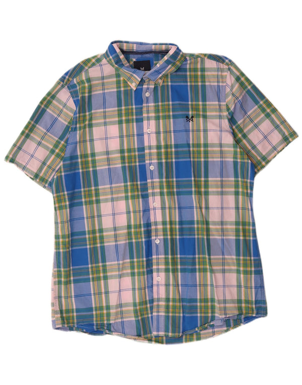 Crew Clothing Męska koszula z krótkim rękawem XL w niebieską kratkę, bawełniana