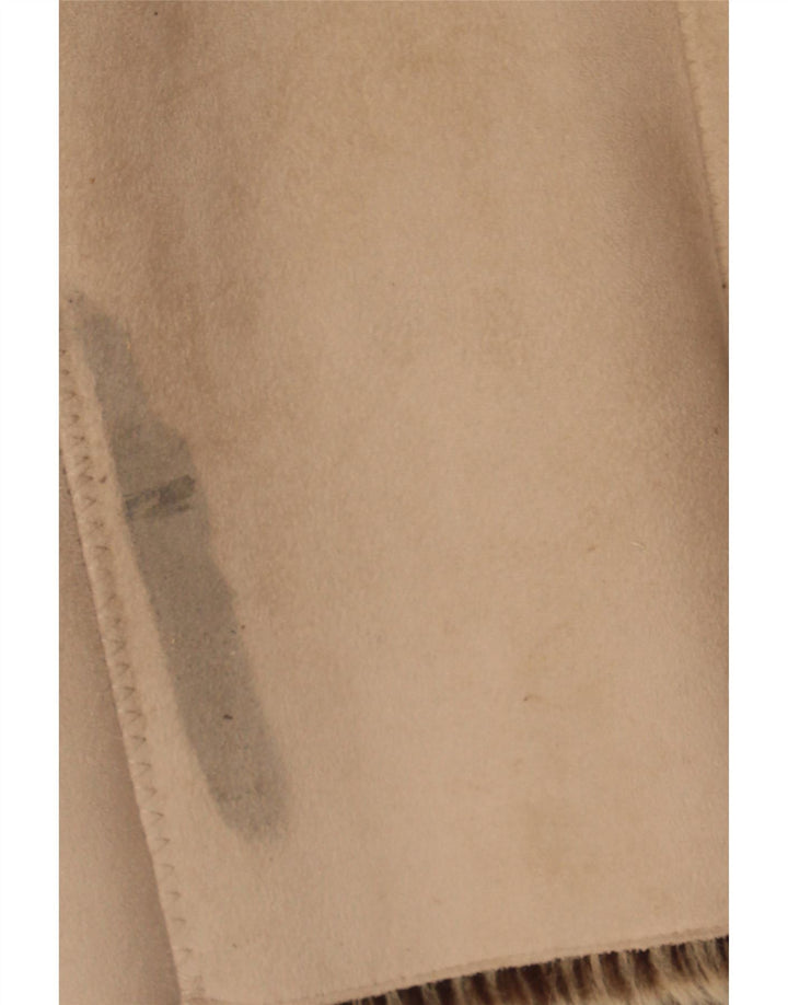 DAVID BARRY Womens Sherpa Jacket UK 20 2XL Beige Vintage David Barry and Second-Hand David Barry from Messina Hembry 