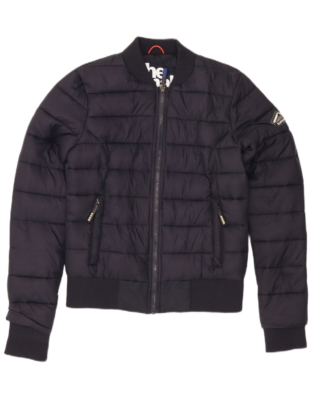 Damska ocieplana kurtka SUPERDRY UK 10, mała, granatowa, poliester