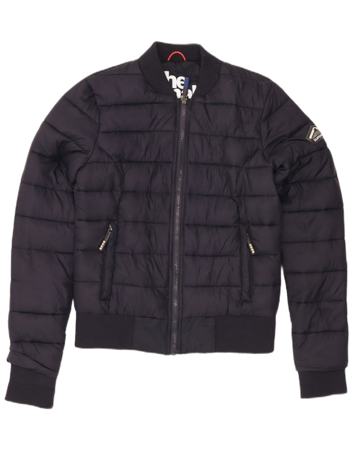 Damska ocieplana kurtka SUPERDRY UK 10, mała, granatowa, poliester