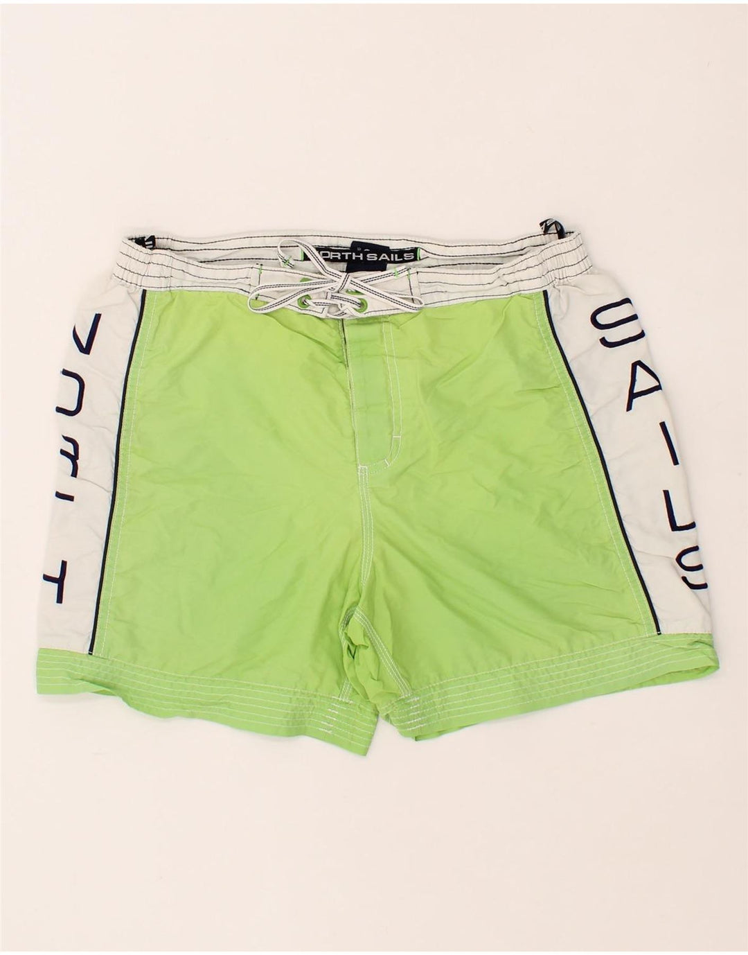 NORTH SAILS Mens Graphic Swimming Shorts Medium Green Colourblock Vintage North Sails and Second-Hand North Sails from Messina Hembry 