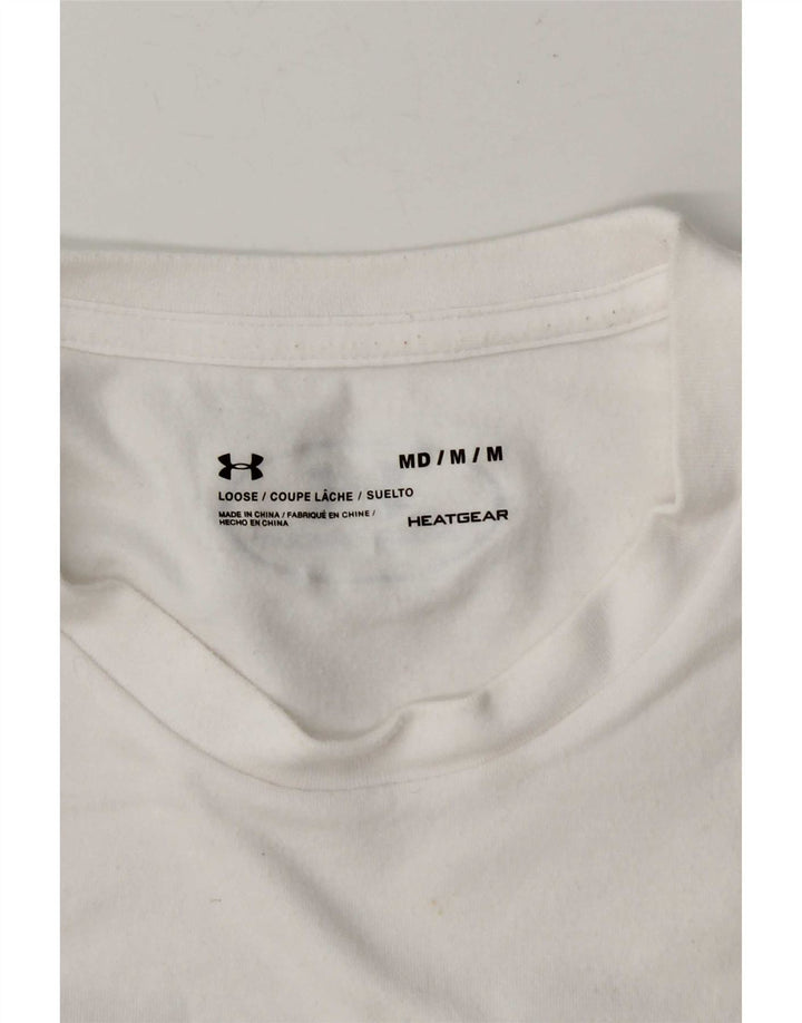 Męski t-shirt z grafiką Under Armour Heat Gear, średni biały