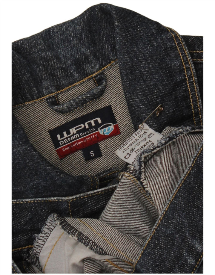 Damska kurtka dżinsowa WPM z krótkim rękawem 3/4 UK 10, mała, granatowa, bawełniana