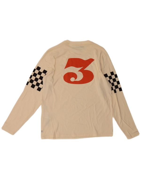 Męski top Levi's o standardowym kroju z grafiką, z długim rękawem, w średnim kolorze złamanej bieli, geometryczny