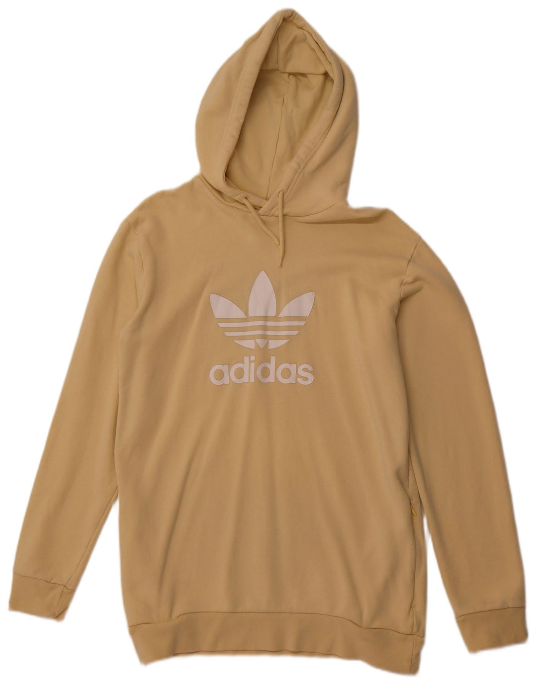 Męski sweter z kapturem ADIDAS z grafiką, średni żółty, bawełniany