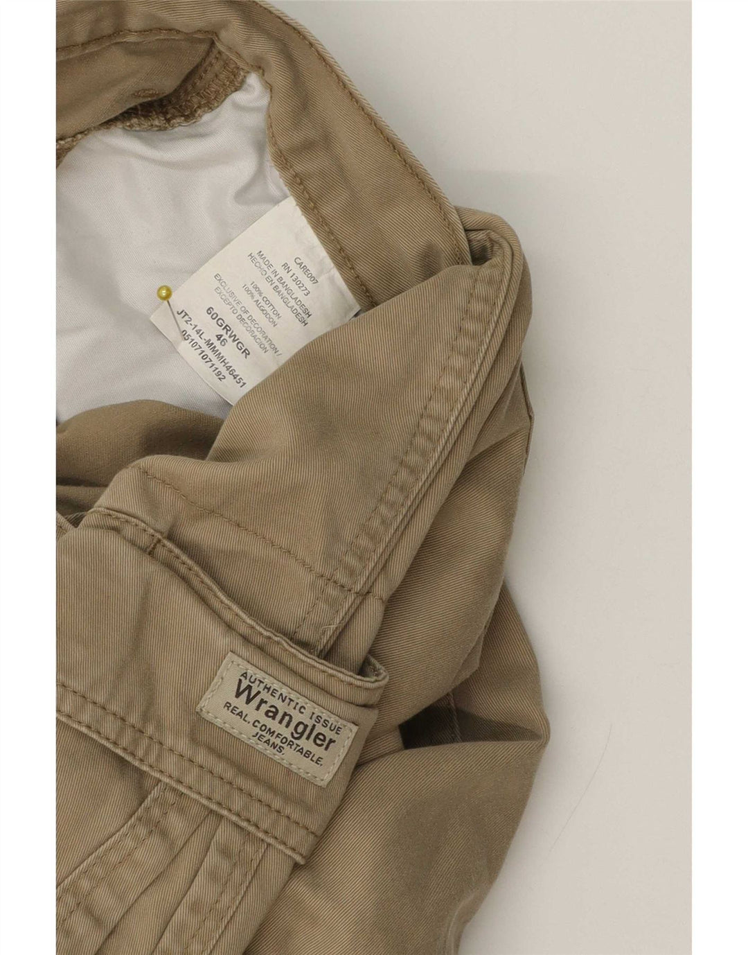 Męskie spodenki cargo Wrangler W46 3XL, bawełna khaki
