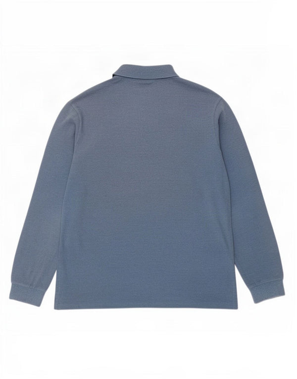Lacoste Mens Long Sleeve Polo Shirt Size 3 Small Blue Cotton