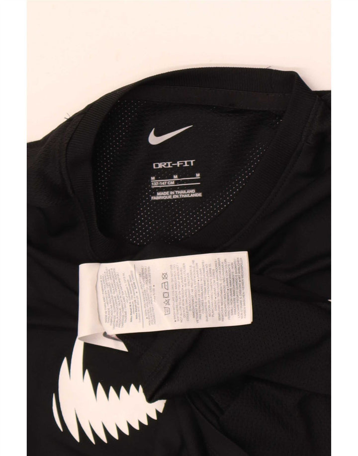 Chłopięcy T-shirt Nike Dri Fit z grafiką, 10-11 lat, średni czarny poliester