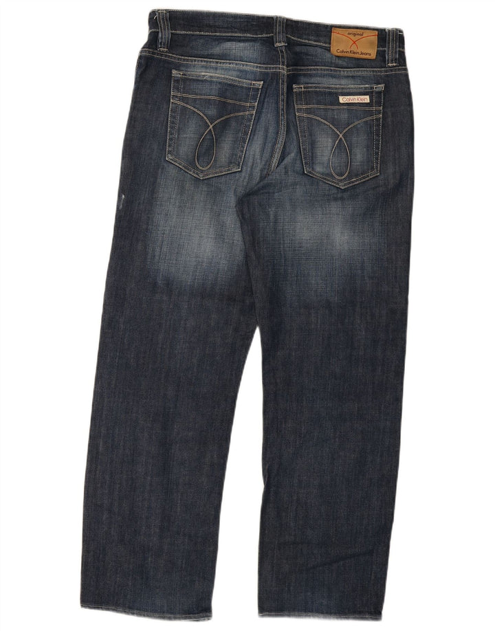 Męskie proste dżinsy Calvin Klein W34 L28 niebieskie