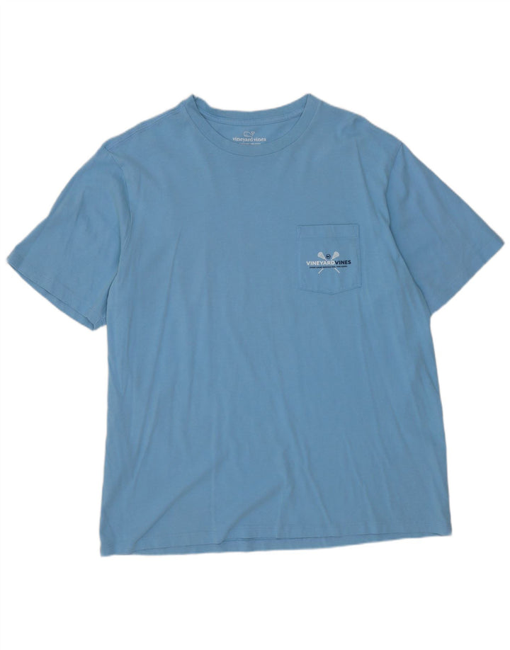 Męski T-shirt z grafiką VINEYARD VINES, duży, niebieski, bawełniany