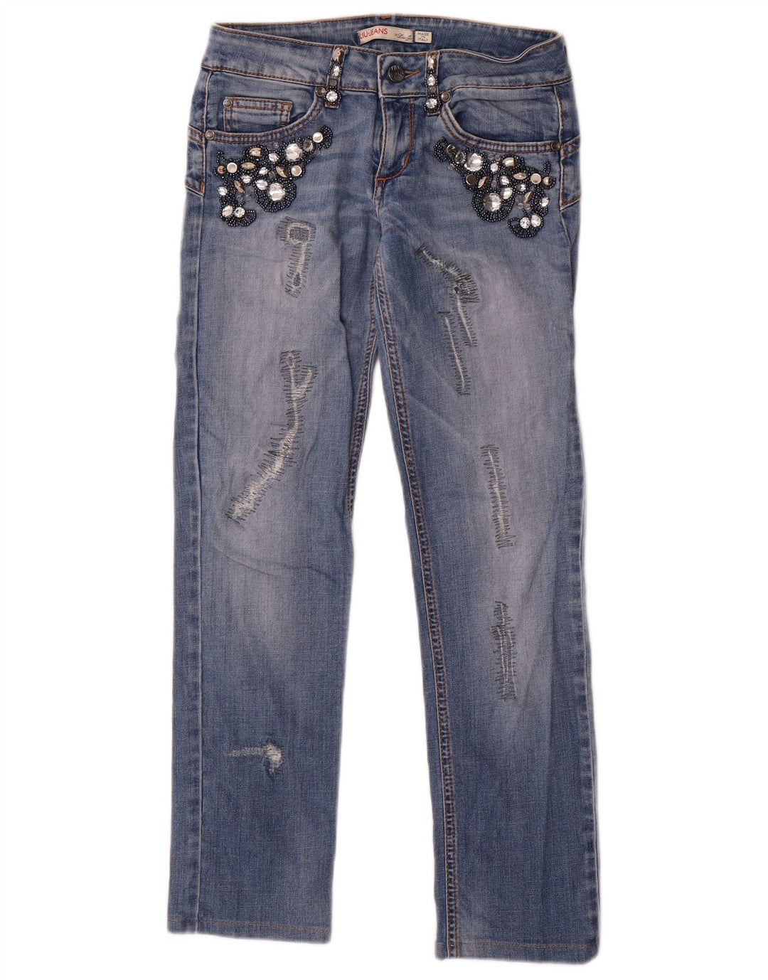 Damskie jeansy Liu Jo w trudnej sytuacji W26 L27 Niebieskie