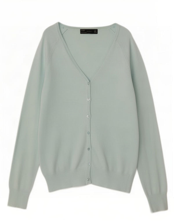 Sweter damski Zara Cardigan UK 14, duży, niebieski, bawełniany