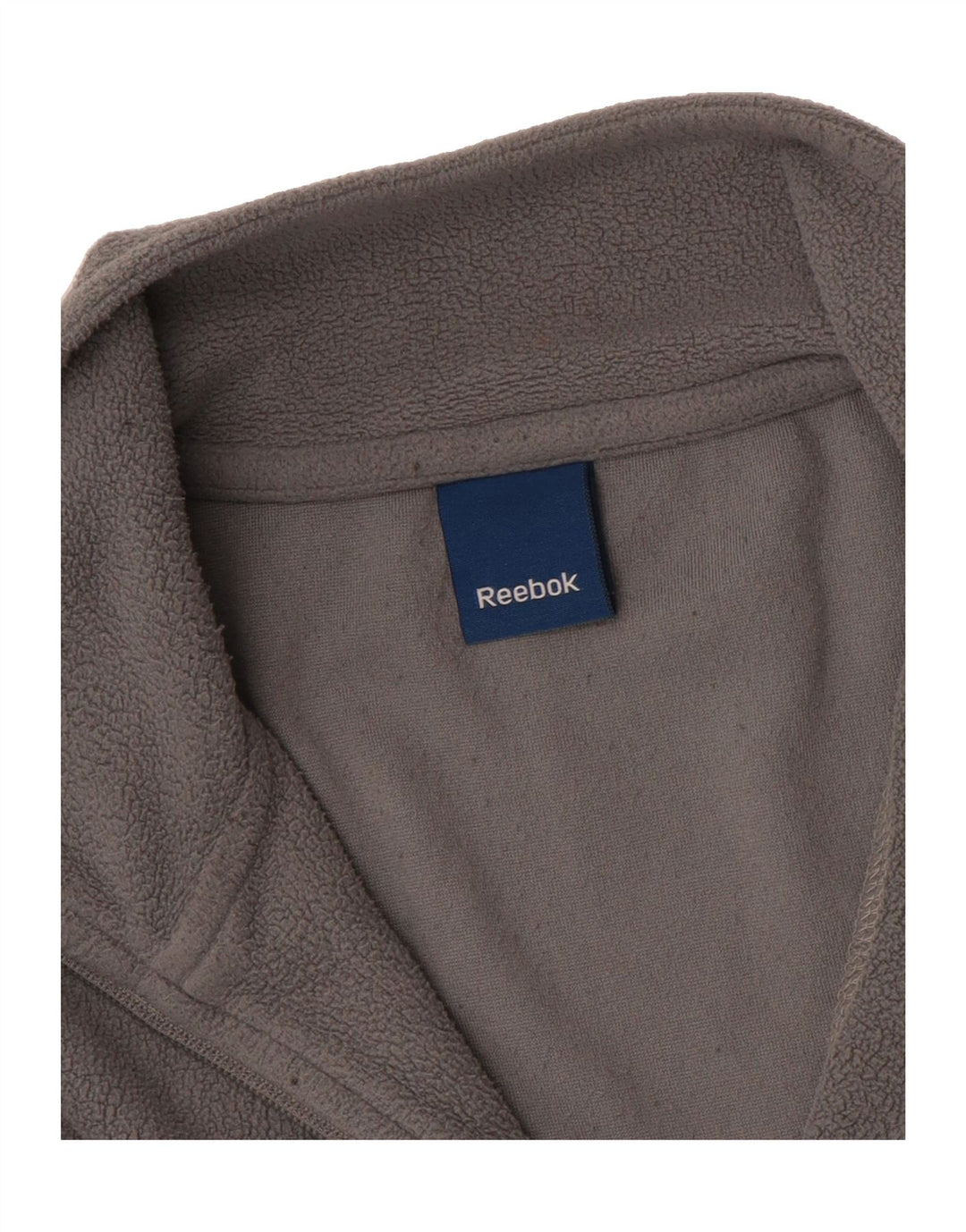 REEBOK Mens Zip Neck Fleece Jumper Medium Grey Vintage Reebok and Second-Hand Reebok from Messina Hembry 