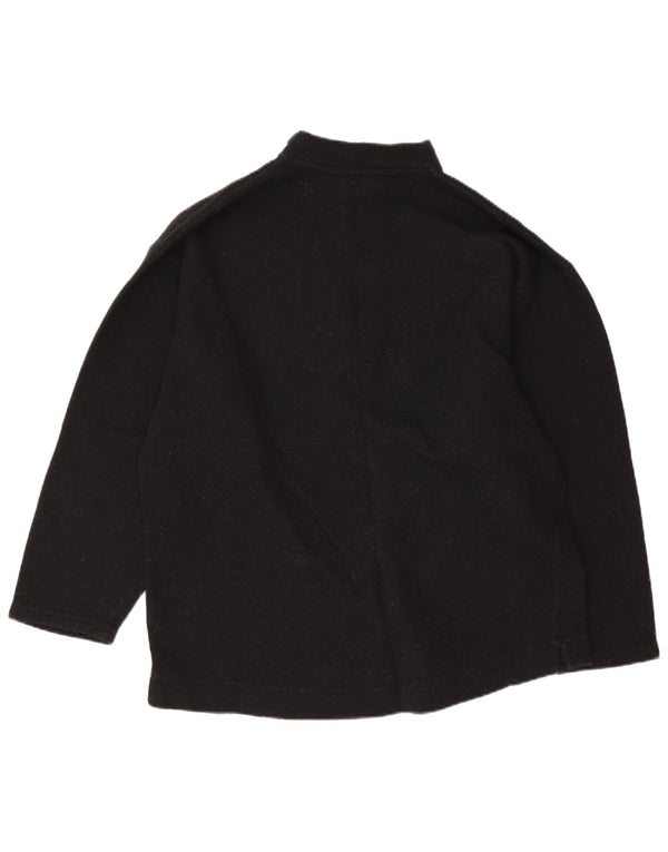 Vintage damski sweter o luźnym kroju i zapinanym na zamek UK 10, mały, czarny, retro