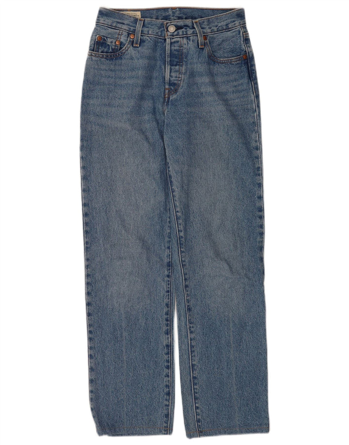 Damskie dżinsy Levi's 501 Straight W23 L28 Niebieskie bawełniane