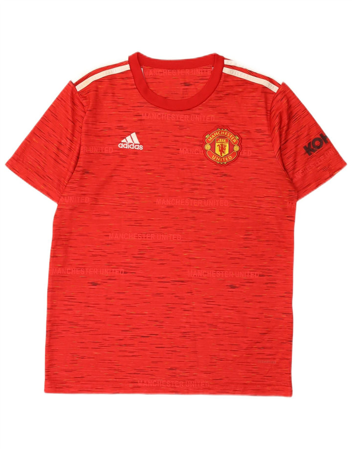 Męska koszulka Adidas Manchester United z poliestru w kolorze średniej czerwieni