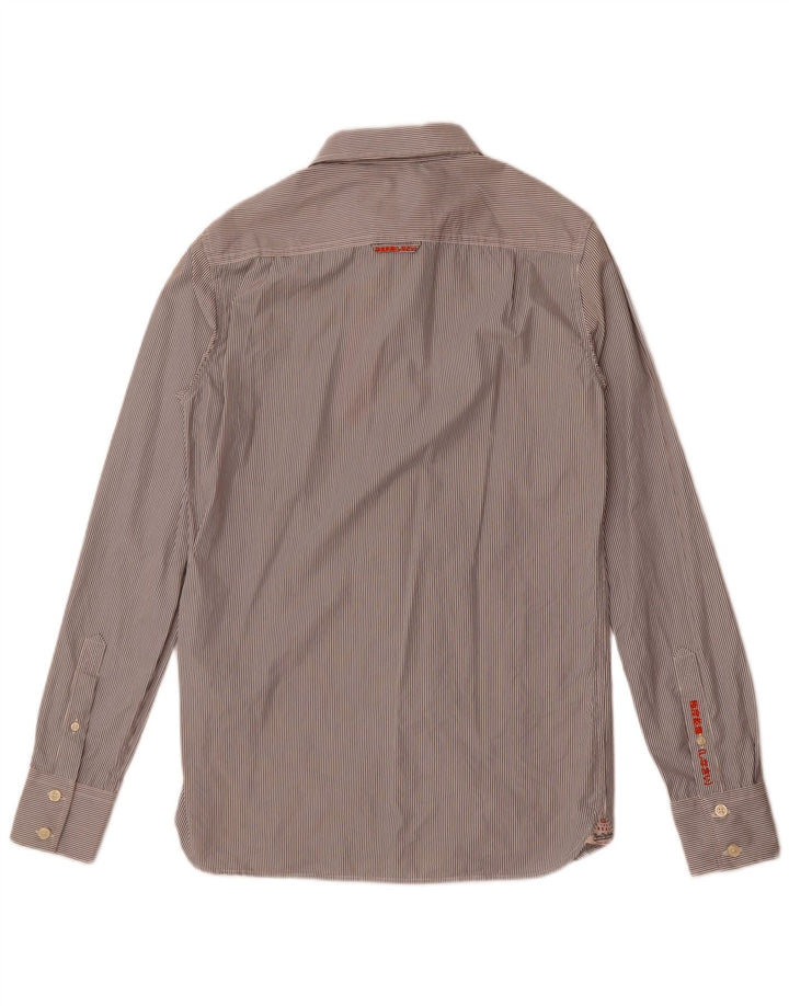 Koszula męska Superdry Średnioszara, bawełniana w prążki