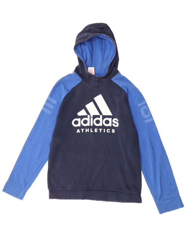 Męska bluza z kapturem Adidas Graphic, mała, granatowa, z blokami kolorów
