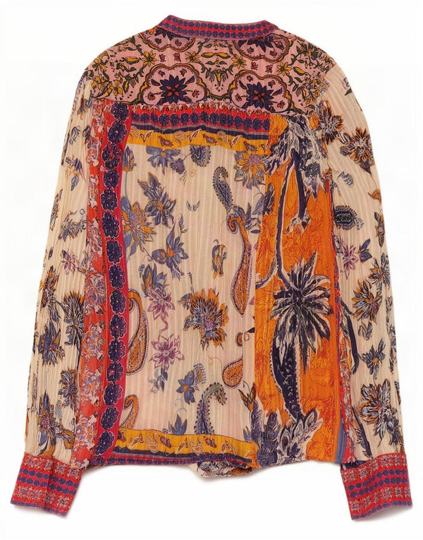 Damska bluzka koszulowa Desigual UK 12, średnia wielobarwna bawełna Paisley