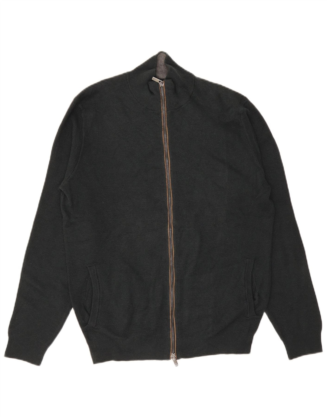 Męski sweter rozpinany Massimo Dutti w kolorze średniej zielonej bawełny