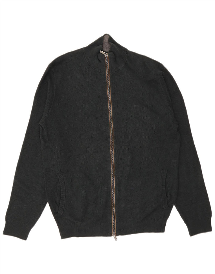 Męski sweter rozpinany Massimo Dutti w kolorze średniej zielonej bawełny