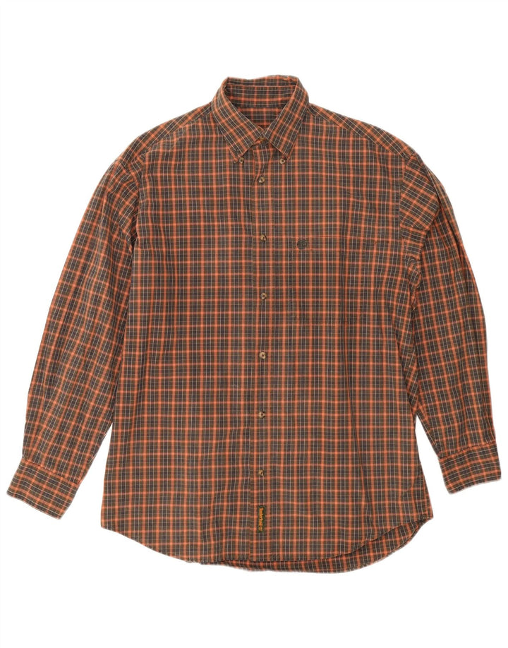 Koszula męska Timberland w małą zieloną kratkę, bawełniana