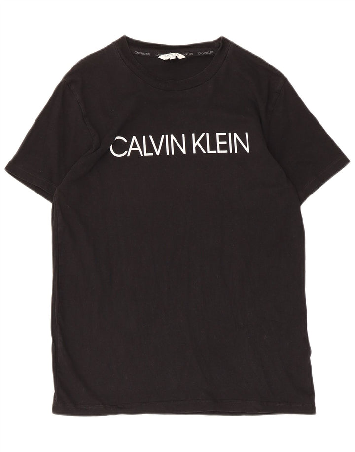Męski T-shirt z grafiką Calvin Klein, mały, czarny, bawełniany