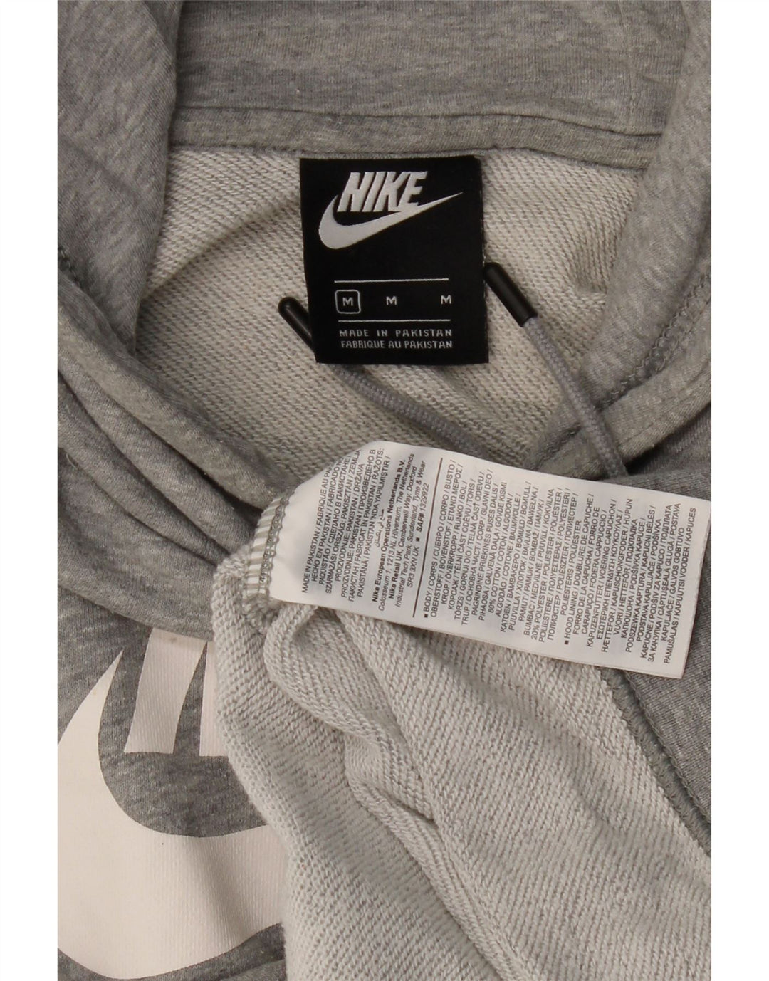 Męski sweter z kapturem NIKE z grafiką, średnioszary, bawełniany w cętki