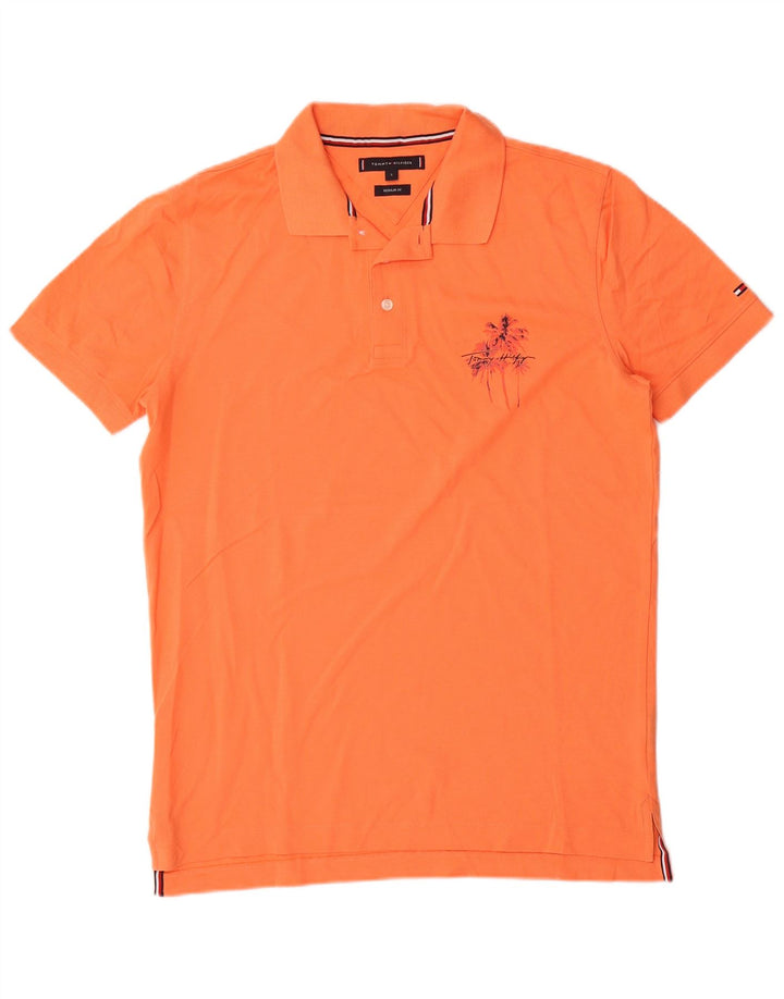 Męska koszulka polo o regularnym kroju Tommy Hilfiger, mała pomarańczowa