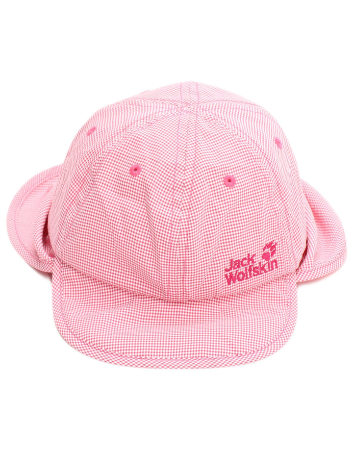 Czapka traperska Jack Wolfskin dziewczęca z drapowanym dekoltem 4-5 lat, mała, różowa pepitka