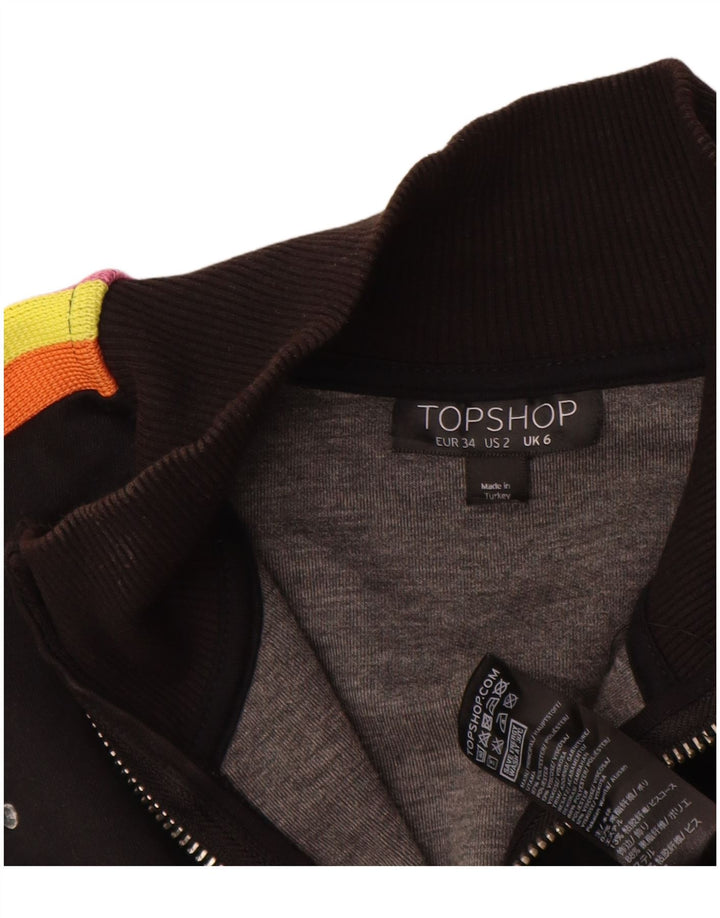 Damska bluza dresowa oversize Topshop UK 6 XS, czarna w cętki