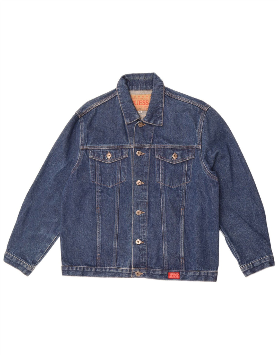 Damska kurtka jeansowa Guess UK 18 XL, niebieska, bawełniana