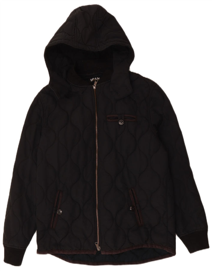Męska ocieplana kurtka z kapturem LYLE & SCOTT UK 40, duża, czarna, bawełniana
