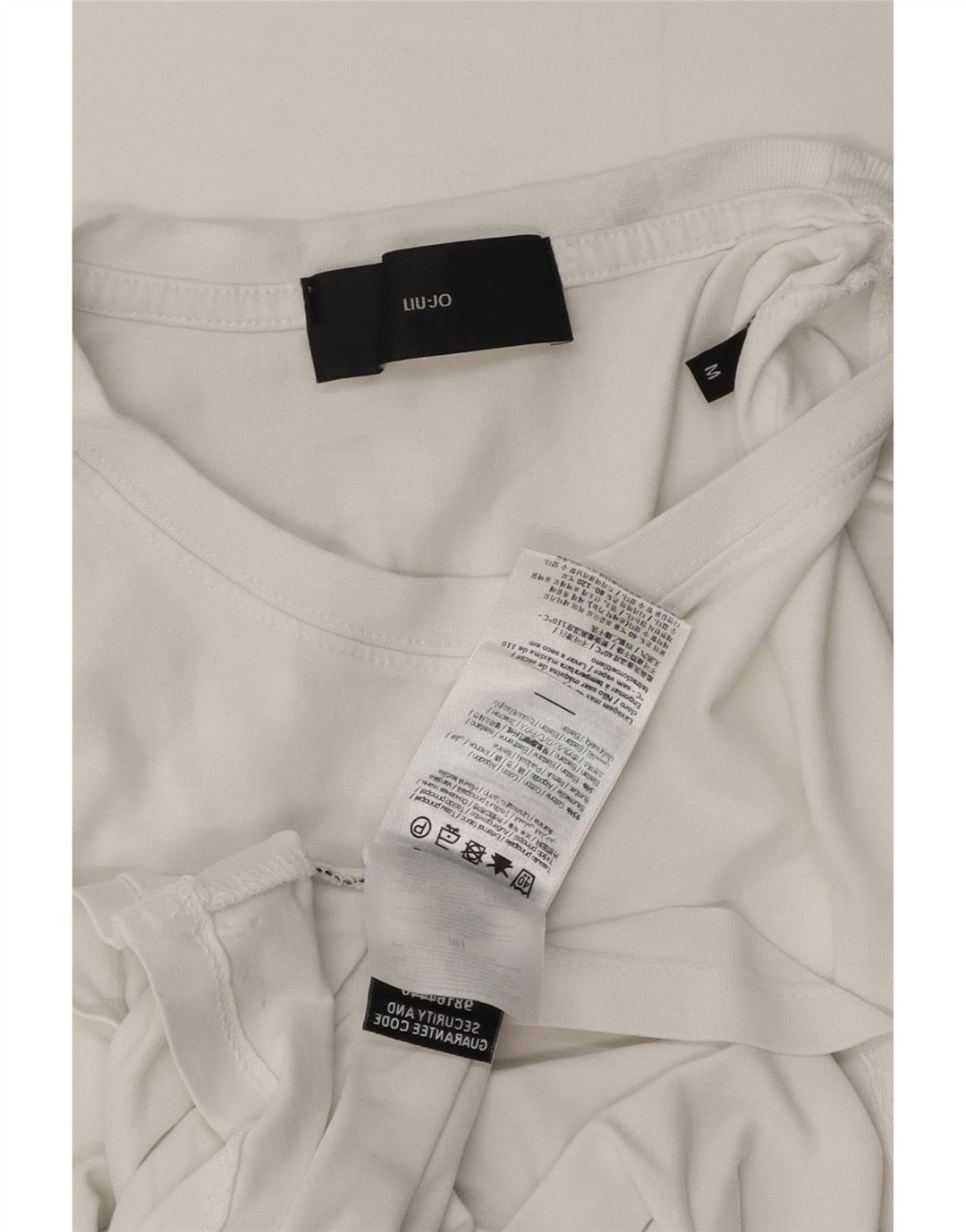 Liu Jo Męski T-shirt Top Średniej Białej Bawełny