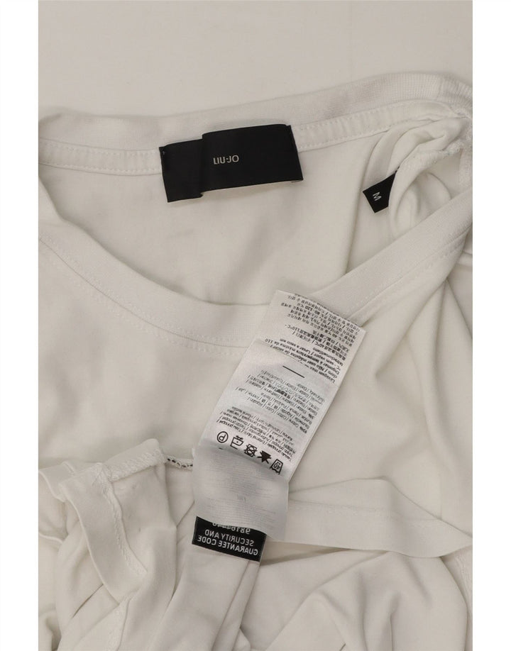 Liu Jo Męski T-shirt Top Średniej Białej Bawełny