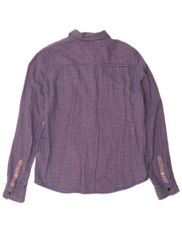 Damska koszula flanelowa Tommy Hilfiger UK 10 Small Blue Gingham Cotton