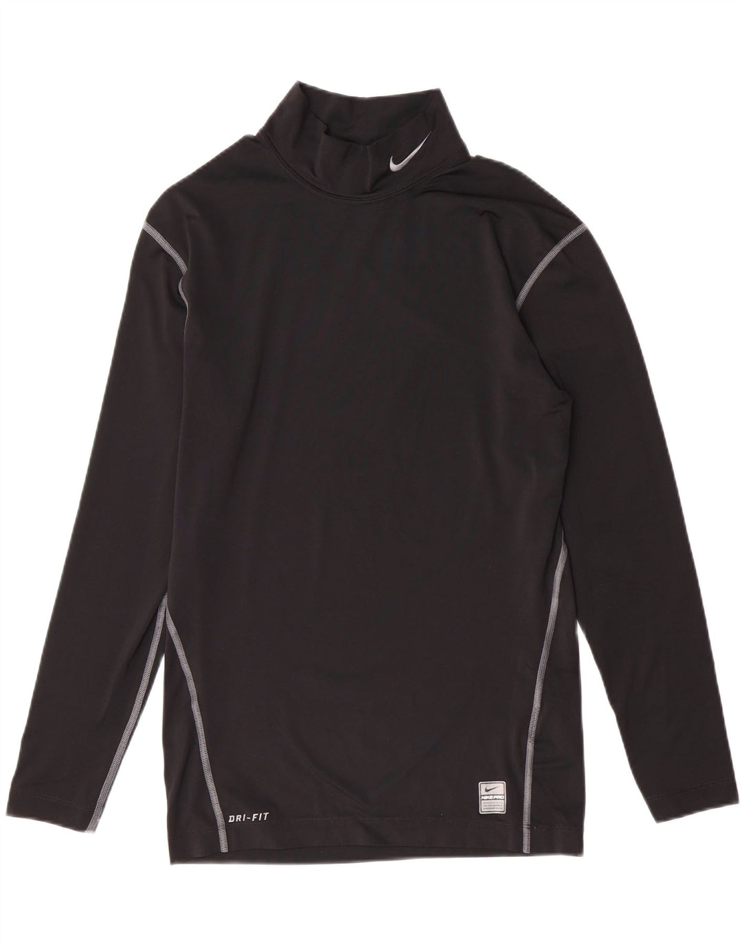 NIKE Womens Dri Fit Top Long Sleeve UK 14 Large Black Polyester